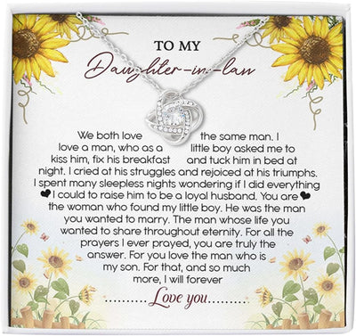 Daughter in Law Necklace, Daughter Gifts from Mom, Birhday Gifts for Daughter in Law, Pendant Necklace with Message Card and Gift Box, Daughter in Law Birthday Gifts, Daughter in Law Wedding Gift