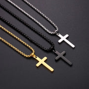 Cross Necklace for Men, Stainless Steel Layered Rope Chain Cross Pendant Necklace for Men Simple Jewelry Gifts