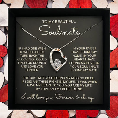 To My Soulmate/Wife Necklace Gift for Valentine Fiancée/Girlfriend Gifts for Her