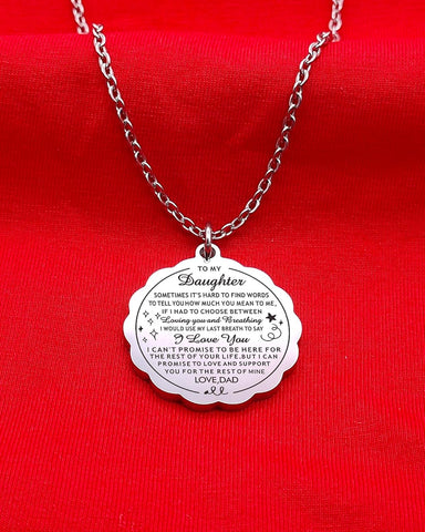 Heart Pendant to My Daughter Necklace from Dad Mom Inspirational Gift Never Forget That I Love You Forever Christmas Gift Birthday Gifts Best Gift for Mother'S Day