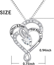 925 Sterling Silver Jewelry Engraved Always My Mother Forever My Friend/I Love You to the Moon and Back Pendant Necklace for Women Mom Wife Daughter Christmas Gift Love Heart Necklaces