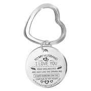 2020 New Stainless Steel Keychain to My Husband Dog Tag Lettering Key Ring to Husband Boyfriend Birthday Gift