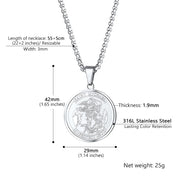 Saint Michael Catholic round Pendant for Men Women Christian Baptism Faith Gift Stainless Steel Religious Chain Jewelry for Father Son Husband