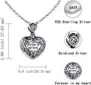 925 Sterling Silver Always in My Heart Urn Necklace Ashes Holder Keepsake Memorial Pendant Heart Cremation Jewelry