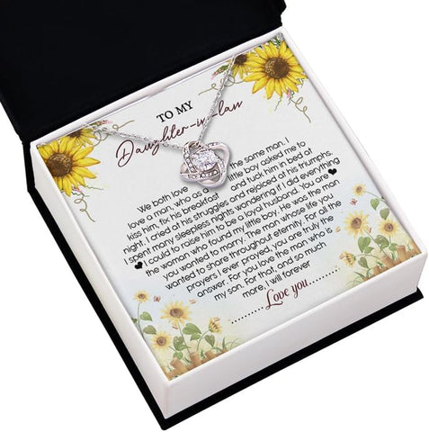 Daughter in Law Necklace, Daughter Gifts from Mom, Birhday Gifts for Daughter in Law, Pendant Necklace with Message Card and Gift Box, Daughter in Law Birthday Gifts, Daughter in Law Wedding Gift