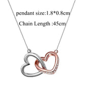 To My Soulmate Necklaces for Women Gift Heart Pendant Necklace Female Girl Crystal Infinity Necklace Gifts Wife Lovers Jewelry