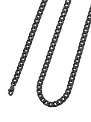 Cuban Curb Chain Necklace Gift Punk 6Mm Miami Necklace for Men Women Black Necklaces Stainless Steel Jewelry, 30" Long