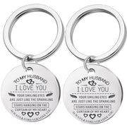 2020 New Stainless Steel Keychain to My Husband Dog Tag Lettering Key Ring to Husband Boyfriend Birthday Gift