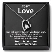 Jewelry to My Love 14K Gold or Silver Forever Love Pendant Necklace Gift for Wife Her Romantic Christmas Birthday Valentine Gift