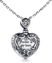 925 Sterling Silver Always in My Heart Urn Necklace Ashes Holder Keepsake Memorial Pendant Heart Cremation Jewelry