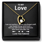 Jewelry to My Love 14K Gold or Silver Forever Love Pendant Necklace Gift for Wife Her Romantic Christmas Birthday Valentine Gift