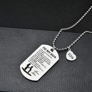 Inspirational Birthday Gift to My Son from Mom Always Remember You Are Braver Stainless Steel Dog Tag Necklace Pendant